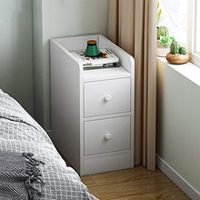 Mobiletto in Legno di 2 Cassetti Bianco Comodino per Camera da Letto Cassettiera da Pavimento Armadio per Soggiorno Completamente Assemblato