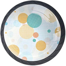 Modello di cerchi rotondi blu giallo Pomelli per Porta Set di 4 Pomelli per Mobili Manopole per Cassetti Cucina Armadio Vetro