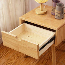 LICHUAN Tavolino da comodino nordico in legno massello comodino ad angolo con cassetto e 4 gambe per soggiorno, camera da letto, comodino e comodino, facile da montare.