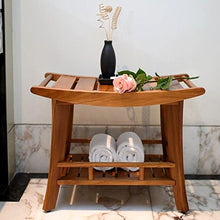 Bagno Panca in legno di teak massiccio 61 x 41 x 46,5 cm