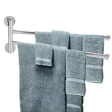 Portasciugamani doppio / triplo, portasciugamani in acciaio inossidabile per salviette da bagno e asciugamani, supporto a parete spazzolato, antiruggine(01)