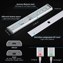 led Armadio Sensore Movimento Luce, Wireless Luci Barra Lampada Guardaroba, USB Batteria Luce Emergenza per Armadio Scale/luce calda(2pezzi)