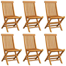 vidaXL Sedie da Giardino con Cuscini Neri 6 pz in Massello di Teak
