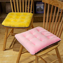 JSMY Set di 2 Cuscini per sedili con Cinghie Coprisedile in Velluto per Interni ed Esterni(Giallo,Quadrato 45x45 cm)