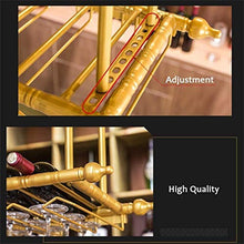 IAIZI Bar/Pub Wine Rack Ripiani con Supporto Calici Floating - Muro Hanging Ferro Vino E Bottiglie di Vetro Cabinet Organizer - Gold Frame - Parete Soffitto Decor (Size : 100cm)