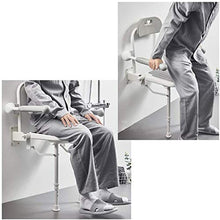 ZYQDRZ Sgabello da Muro, Doccia Pieghevole Doccia Anziana Sedia da Bagno Pieghevole, Sgabello Antiscivolo con Braccioli, Sgabello da Bagno Regolabile A Muro,Blu