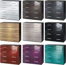 elb Cassettiera comò con 4 cassetti cm. 76x72cx35. Fast Pratica in Vari Colori a Scelta. (Rosso Bordeaux)