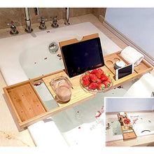 DZSF Vasca da Bagno di bambù allungabile vaschetta per Vasca da Bagno con Vasca da Bagno con Vasca da Bagno con Tablet da Tablet da Tablet per Vino