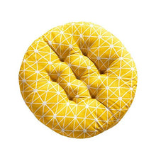 Monbedos - Cuscino rotondo in cotone e lino, per sedia, divano, cuscino per esterni, imbottito, cuscino (triangolo colorato)