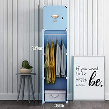 WCY Armadio Regolabile Regolabile del Fumetto Portatile Armadio con Appendiabiti e Spazio per i Libri Armadio Combinato (Dimensione: 111x47x147cm) yqaae (Size : 39x47x147cm)