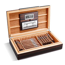 SMEJS Legno di Cedro Cigar Box, Piano Vernice, costante di Temperatura e umidità umidificatore, può Contenere 75 (Dimensione: 40x24.5x10.5cm)