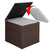 Casaria Contenitore Poly Rattan da Giardino Molla a Gas 318 l Impermeabile 75x75x70 cm per Esterni