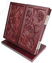 Specchio Tableop Tri-Fold Vanity Legno Desktop Trucco per Il Trucco Mirror Incisione retrò HD Mirror