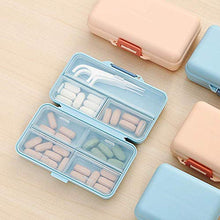 BGSFF Portapillole da Viaggio Fashion Pill Organizer 7 Griglie per ridurre l'odore Dispenser di Pillole mediche Blue Tuba