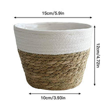 Duless - Cesto per piante in vimini intrecciato, fatto a mano, 15 x 12 x 10 cm