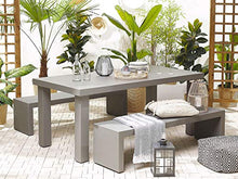 Beliani Panchina da Giardino in Simil Cemento Grigio 3 Posti 40 x 150 x 40 cm TARANTO