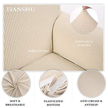 TIANSHU Copridivano 4 posti Elasticizzato Jacquard Antiscivolo 1-Pezzo Copridivano Quattro posti（4 Posti，Avorio） - Arredi Casa