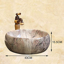 Lavabo Rotondo da Bagno Lavabo Antiscivolo in Ceramica Retro Ceramic Marble Hotel Lavabi
