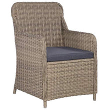 vidaXL Set da Bistro 3 pz con Cuscini Polyrattan Marrone Tavolo Sedie Esterni
