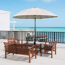 Outsunny Ombrellone da Giardino e Terrazza con Manovella, 18 Stecche e Testa Inclinabile, Ф255cm Bianco Crema