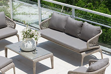 Divano da Giardino, L79 cm - H77 cm - L184 cm, Cuscini antimacchia, Struttura in Rattan, Resistente all'Usura e agli Agenti atmosferici