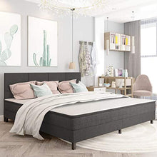 Tidyard Testiera per Letto Matrimoniale Moderno in Tessuto Grigio Scuro e MDF 200x200 cm