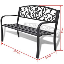 UnfadeMemory Panchina da Giardino 127 cm in Ghisa Nera