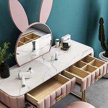 ZRN Tavolo da Trucco Set da toeletta per Ragazze con Specchio e Sgabello, toeletta Princess Makeup per Studenti, Regalo per Ragazze, Donne, Montaggio Facile