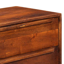 SKM Cassettiera Marrone 140x40x80 cm in Legno Massello di Mango