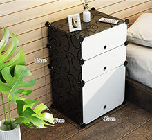 OCCP Armadio da Camera da Letto Fai-da-Te Armadio Multifunzione Scatola di plastica Decorazione Domestica e Deposito per Bambini (Bianco e Nero)