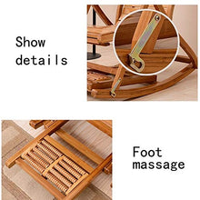 HOUMEL Sedie da Giardino Poltrona, Sedia Regolabile Sdraio Dondolo Sedia Pieghevole Bamboo Lounge for Patio o da Spiaggia, Balcone, Parco o Campeggio