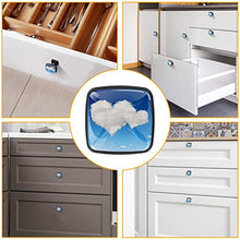 Nuvola bianca a forma di cuore Pomelli per Porta Set di 4 Pomelli per Mobili Manopole per Cassetti Cucina Armadio Vetro