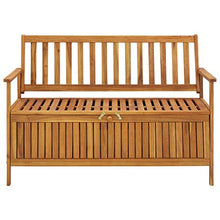 Panchina da giardino con vano portaoggetti, 120 cm, in legno di acacia