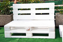 clc Divano divanetto 2 posti in Pallet EPAL per Esterni e Giardino -Made in Italy- Bianco, 120x80x78
