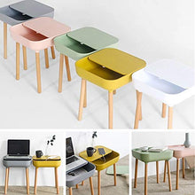 TRAND Lund - Comodino da salotto, colori alla moda, design scandinavo, ripiano e passacavi, in legno/plastica, 40 x 40 cm, colore: Bianco/Bianco