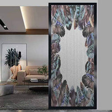 Pellicola di vetro statica senza colla, piuma decorazione per la casa Boho Circle cornice rotonda wi, casa bagno WC, 29,9 cm L x 119,9 cm L pollici