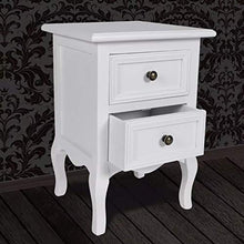 Hanper, comodino in legno, 2 pezzi, comodino moderno, comodino con due cassetti, per camera da letto, soggiorno, bagno, colore: bianco