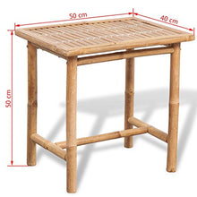 vidaXL Set 5 pz Mobili da Giardino Patio Tavolo e 2 Sedie in bambù con Cuscini