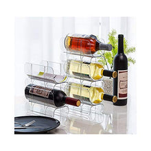 AniU Portabottiglie impilabile per vino da cucina e vino, espositore trasparente per bottiglie di vino, accessori da cucina per la casa, frigorifero trasparente (2 pezzi)