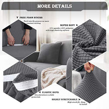 TOPOWN Copridivano Elasticizzato, Jacquard Copridivano Antiscivolo, Copertura per Divano, Lavabile Coprisofà Divano Protezione per Divano (3 Posto, Grigio)