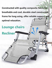 Hfyg Lettino Prendisole Sedia Gravity Zero Sedia Sdraio Pieghevole Sedia da Campeggio Portatile reclinabile Sedia da Giardino Supporto 200kg Chaise Longue (Color : Light Gray)