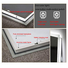 Specchio Rettangolare retroilluminato a Parete Illuminato, Specchio da Bagno Illuminato a LED, Luce Bicolore + antideflagrante + antiappannamento