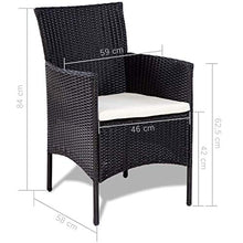 FAMIROSA Set Divani da Giardino 4 pz con Cuscini in Polyrattan Nero-4186