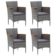 FAMIROSA Sedie da Pranzo per Giardino 4 pz in Polyrattan Grigio-0567