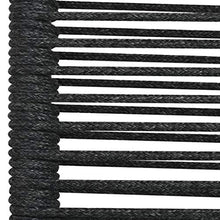 FAMIROSA Set da Pranzo da Esterni 7 pz in Corda di Cotone e Acciaio Nero-8278