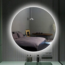 L&ED Specchio Rotondo da 60 Cm, Specchio per Bagno A Parete Retroilluminato A LED, Senza Cornice (Luce Bianca/Luce Calda)