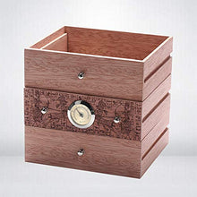 DZSF Tre Livelli Cedar Cigar Humidor, Composizione Verticale Finestra Visibile Cigar Humidor con Il Sigaro Umidificatore E Igrometro