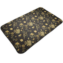 Kitchen Doormat Golden Floral Entry Way rug for High Traffic Areas 23.6 X 15.7 inch