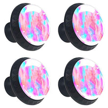 Lurnies Manopole per Armadio da Cucina Arte Blu Rosa comodini Moderni per comodini da scrivania (4 Pezzi) 3.5x2.8cm