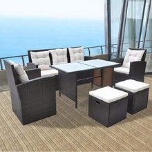 vidaXL Set da Pranzo da Giardino 18 pz Polyrattan Marrone Tavolo Sedie Esterni